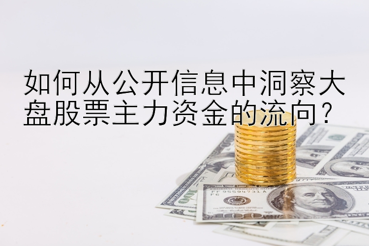 如何从公开信息中洞察大盘股票主力资金的流向？